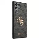 Guess PU 4G Metal Logo tok Samsung Galaxy S23 Ultra készülékhez szürke