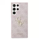 Guess PU 4G Metal Logo tok Samsung Galaxy S24 Ultra készülékhez rózsaszín