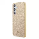 Guess PC/TPU Glitter Flakes Metal Logo tok a Samsung Galaxy S24+ készülékhez arany