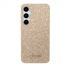 Guess PC/TPU Glitter Flakes Metal Logo tok a Samsung Galaxy S24+ készülékhez arany