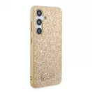 Guess PC/TPU Glitter Flakes Metal Logo tok a Samsung Galaxy S24+ készülékhez arany