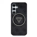 Guess IML 4G Glitter and Triangle Logo MagSafe tok Samsung Galaxy S25 készülékhez fekete