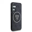 Guess IML 4G Glitter and Triangle Logo MagSafe tok Samsung Galaxy S25 készülékhez fekete