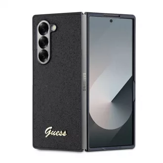   Guess PC/TPU Glitter Flakes Metal Logo tok Samsung Galaxy Z Fold 6 készülékhez fekete