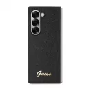 Guess PC/TPU Glitter Flakes Metal Logo tok Samsung Galaxy Z Fold 6 készülékhez fekete