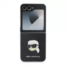 Karl Lagerfeld PU Saffiano Monogram Karl Head tok Samsung Galaxy Z Flip 6 készülékhez fekete