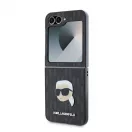 Karl Lagerfeld PU Saffiano Monogram Karl Head tok Samsung Galaxy Z Flip 6 készülékhez fekete