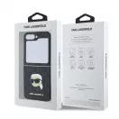 Karl Lagerfeld PU Saffiano Monogram Karl Head tok Samsung Galaxy Z Flip 6 készülékhez fekete