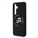 Karl Lagerfeld Liquid Silicone K&CH Heads MagSafe tok Samsung Galaxy S25 készülékhez fekete