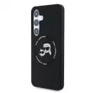 Karl Lagerfeld Liquid Silicone K&CH Heads MagSafe tok Samsung Galaxy S25+ készülékhez fekete