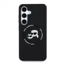 Karl Lagerfeld Liquid Silicone K&CH Heads MagSafe tok Samsung Galaxy S25+ készülékhez fekete