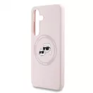 Karl Lagerfeld Liquid Silicone K&CH Heads MagSafe tok Samsung Galaxy S25 készülékhez rózsaszín
