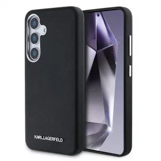   Karl Lagerfeld PU Saffiano Metal Logo and Frame tok Samsung Galaxy S25 készülékhez fekete