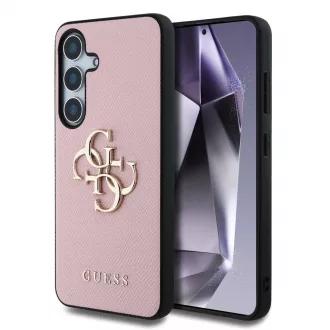   Guess PU Grained 4G Metal Logo tok Samsung Galaxy S25 készülékhez rózsaszín