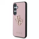 Guess PU Grained 4G Metal Logo tok Samsung Galaxy S25 készülékhez rózsaszín