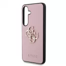 Guess PU Grained 4G Metal Logo tok Samsung Galaxy S25+ készülékhez rózsaszín