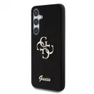 Guess PU Fixed Glitter 4G Metal Logo tok Samsung Galaxy S25 készülékhez fekete