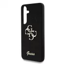 Guess PU Fixed Glitter 4G Metal Logo tok Samsung Galaxy S25 készülékhez fekete