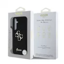 Guess PU Fixed Glitter 4G Metal Logo tok Samsung Galaxy S25 készülékhez fekete