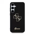 Guess PU Fixed Glitter 4G Metal Logo tok Samsung Galaxy S25+ készülékhez fekete