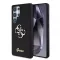 Guess PU Fixed Glitter 4G Metal Logo tok Samsung Galaxy S25 Ultra készülékhez fekete