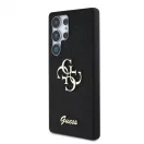 Guess PU Fixed Glitter 4G Metal Logo tok Samsung Galaxy S25 Ultra készülékhez fekete
