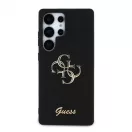 Guess PU Fixed Glitter 4G Metal Logo tok Samsung Galaxy S25 Ultra készülékhez fekete