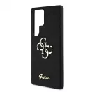 Guess PU Fixed Glitter 4G Metal Logo tok Samsung Galaxy S25 Ultra készülékhez fekete