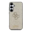Guess PU Fixed Glitter 4G Metal Logo tok Samsung Galaxy S25 készülékhez arany