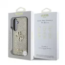 Guess PU Fixed Glitter 4G Metal Logo tok Samsung Galaxy S25 készülékhez arany