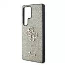 Guess PU Fixed Glitter 4G Metal Logo tok Samsung Galaxy S25 Ultra készülékhez arany