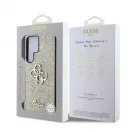 Guess PU Fixed Glitter 4G Metal Logo tok Samsung Galaxy S25 Ultra készülékhez arany