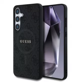   Guess PU bőr 4G Colored Ring MagSafe tok Samsung Galaxy S25 készülékhez fekete