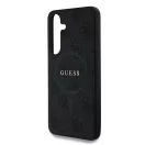Guess PU bőr 4G Colored Ring MagSafe tok Samsung Galaxy S25 készülékhez fekete