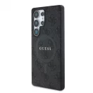 Guess PU Leather 4G Colored Ring MagSafe tok Samsung Galaxy S25 Ultra készülékhez fekete