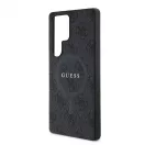 Guess PU Leather 4G Colored Ring MagSafe tok Samsung Galaxy S25 Ultra készülékhez fekete