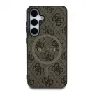 Guess PU Leather 4G Colored Ring MagSafe tok Samsung Galaxy S25 készülékhez barna
