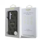 Guess PU Leather 4G Colored Ring MagSafe tok Samsung Galaxy S25 készülékhez barna