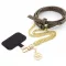 Guess keresztvállas pánt PU 4G lánc with Charm arany/barna