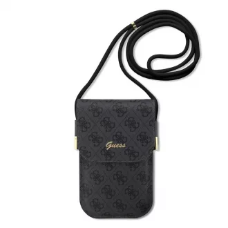 Guess PU 4G Metal Logo Script telefon táska fekete