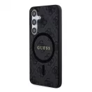 Guess PU Leather 4G Colored Ring MagSafe tok Samsung Galaxy S24 készülékhez fekete