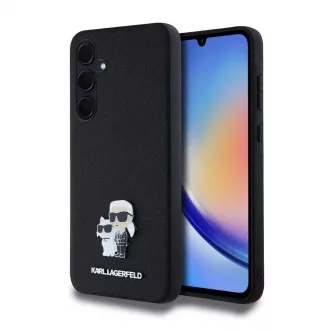   Karl Lagerfeld PU Saffiano Metal Karl and Choupette tok Samsung Galaxy A35 5G készülékhez fekete