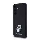 Karl Lagerfeld PU Saffiano Metal Karl and Choupette tok Samsung Galaxy A35 5G készülékhez fekete