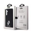 Karl Lagerfeld PU Saffiano Metal Karl and Choupette tok Samsung Galaxy A35 5G készülékhez fekete