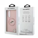 Karl Lagerfeld Liquid Silicone Double Heads MagSafe tok Samsung Galaxy S25 Edge készülékhez rózsaszín
