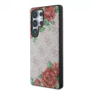 Guess PU Leather 4G Flowers Print Metal Classic Logo MagSafe tok Samsung Galaxy S25 Ultra készülékhez rózsaszín