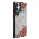 Guess PU Leather 4G Flowers Print Metal Classic Logo MagSafe tok Samsung Galaxy S25 Ultra készülékhez rózsaszín