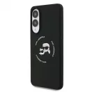 Karl Lagerfeld Liquid Silicone Double Heads MagSafe tok Samsung Galaxy S25 Edge készülékhez fekete