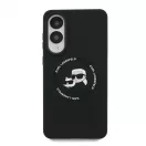 Karl Lagerfeld Liquid Silicone Double Heads MagSafe tok Samsung Galaxy S25 Edge készülékhez fekete
