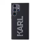 Karl Lagerfeld 3D Rubber Glitter Logo tok Samsung Galaxy S24 Ultra készülékhez fekete